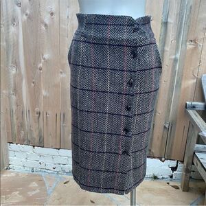 Forever 21 button up midi plaid skirt